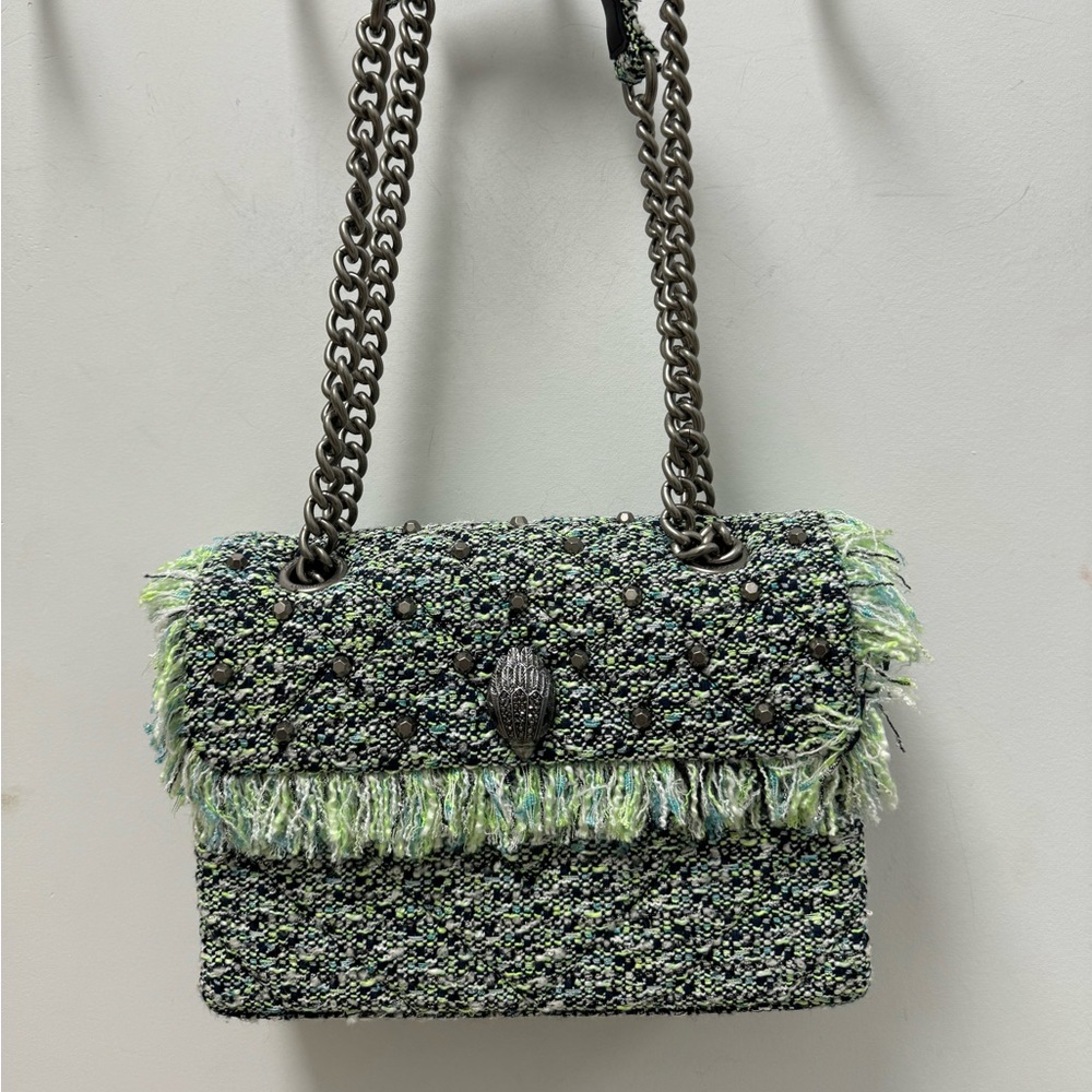 kurt geiger London large Kensington blue tweed shoulder bag